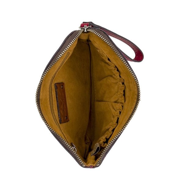 Patricia Nash embossed Leather Wristlet Red NWT - Picture 3 of 4